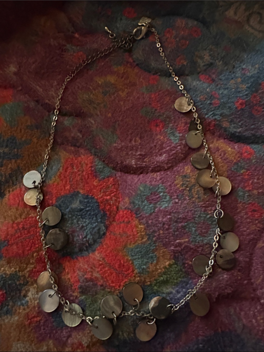 Cookie Lee Silver Disc Dangle Necklace